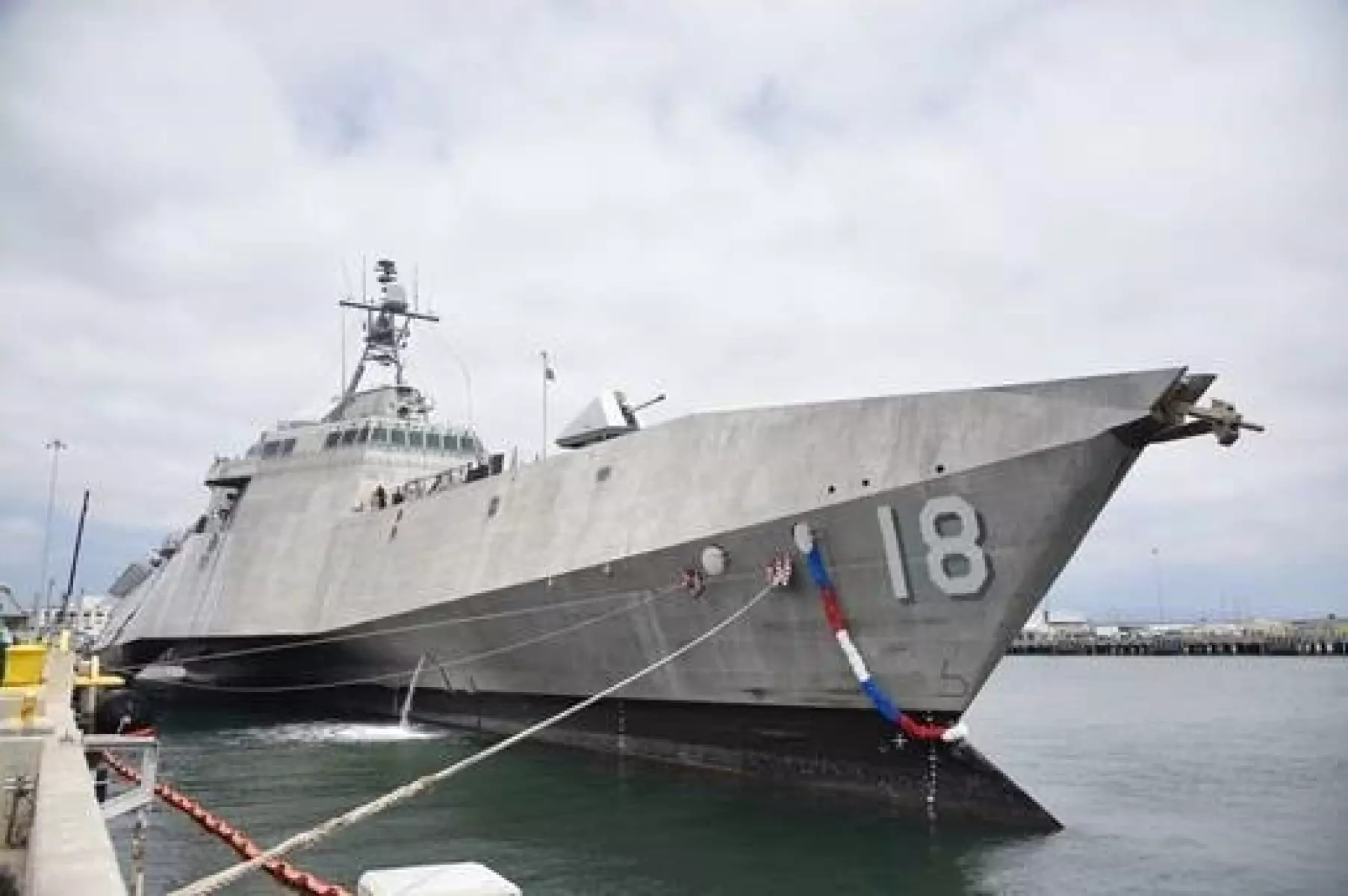 The littoral combat ship Charleston return to San Diego Bay on June 14 after a long deployment.